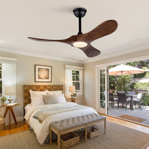 English Elm 42-Inch Ceiling Fan with Dark Walnut Blades DC Motor LED Light and Remote W2991P521194