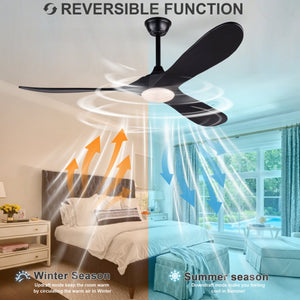 English Elm Hot 60 Inch Black Ceiling Fan Solid Wood Blades DC Motor LED 3CCT Large Rooms W2991P521197