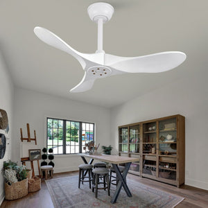 English Elm 36 Inch Paulownia Wood Blade Ceiling Fan Quiet DC Motor Six Speeds with Remote W2991P521205