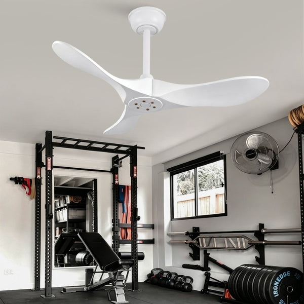 English Elm 36 Inch Paulownia Wood Blade Ceiling Fan Quiet DC Motor Six Speeds with Remote W2991P521205