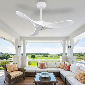English Elm 36 Inch Paulownia Wood Blade Ceiling Fan Quiet DC Motor Six Speeds with Remote W2991P521205