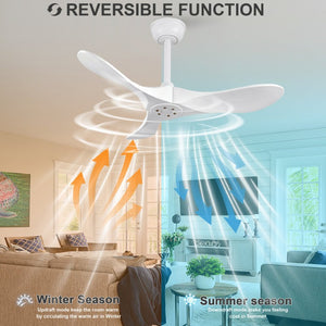 English Elm 36 Inch Paulownia Wood Blade Ceiling Fan Quiet DC Motor Six Speeds with Remote W2991P521205