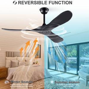 English Elm Hot 52 Inch Black Ceiling Fan with Solid Wood Blades Remote and Six Speed Control W2991P521212