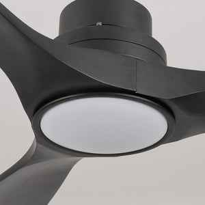 English Elm 42-Inch Matte Black Propeller Ceiling Fan with DC Copper Motor and Smart LED Dimming W2991P521213