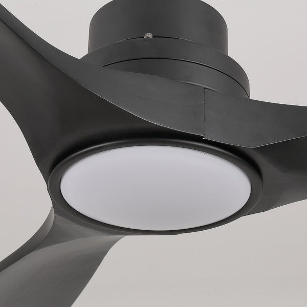 English Elm 42-Inch Matte Black Propeller Ceiling Fan with DC Copper Motor and Smart LED Dimming W2991P521213