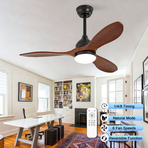 English Elm 42-Inch Solid Sycamore Blade Ceiling Fan with LED Light Remote and Quiet DC Motor W2991P521217