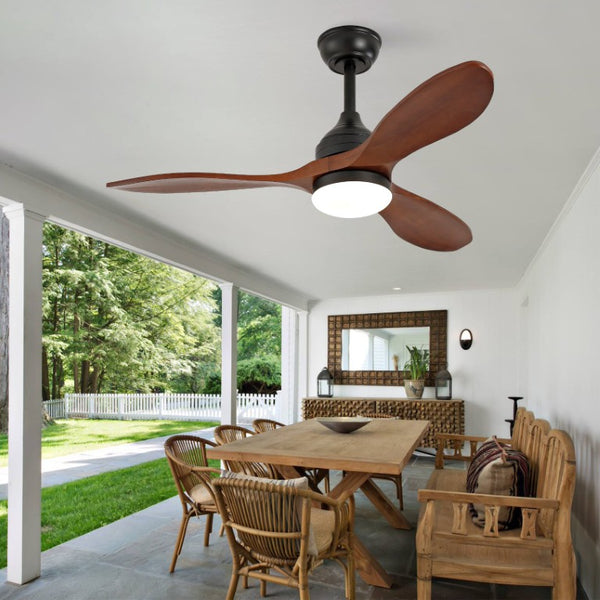 English Elm 42-Inch Solid Sycamore Blade Ceiling Fan with LED Light Remote and Quiet DC Motor W2991P521217