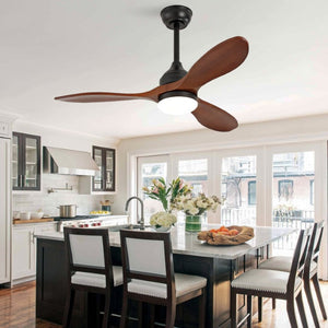 English Elm 42-Inch Solid Sycamore Blade Ceiling Fan with LED Light Remote and Quiet DC Motor W2991P521217