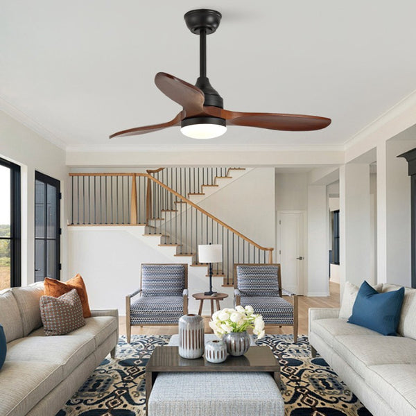 English Elm 42-Inch Solid Sycamore Blade Ceiling Fan with LED Light Remote and Quiet DC Motor W2991P521217