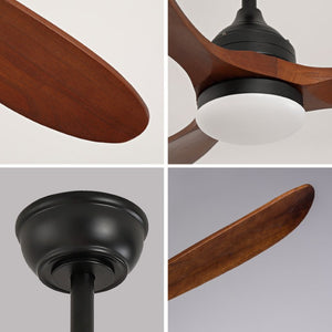 English Elm 70-Inch Solid Walnut Blade Ceiling Fan with DC Motor Dimmable LED and Remote W2991P521218