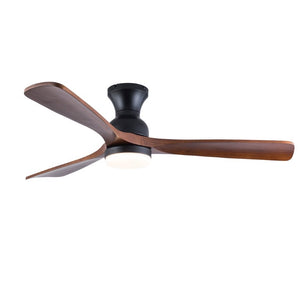English Elm Hot 52 Inch Black Ceiling Fan Solid Sycamore Blades Dimmable LED Remote DC Motor W2991P521220