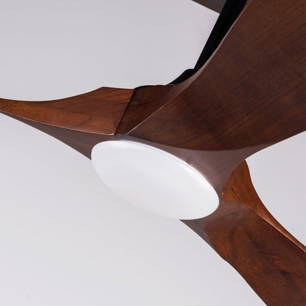 English Elm New 52 Inch Sycamore Wood Blade Ceiling Fan with LED Light and Remote for Living Room W2991P521231
