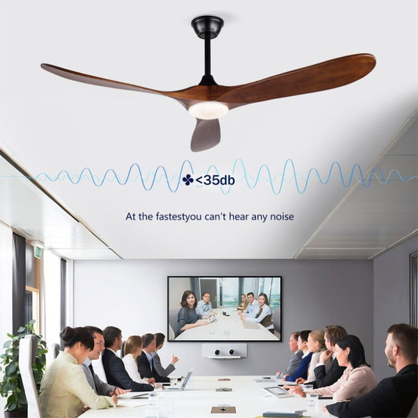English Elm New 52 Inch Sycamore Wood Blade Ceiling Fan with LED Light and Remote for Living Room W2991P521231