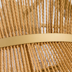 English Elm 19-Inch Hand-Woven Paper-Cord Bohemian Ceiling Fan with App Control and Gold Accent Band W2991P521751
