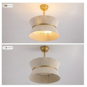 English Elm 19-Inch Cotton Shade Bladeless Ceiling Fan with App Control for Bedrooms W2991P521753