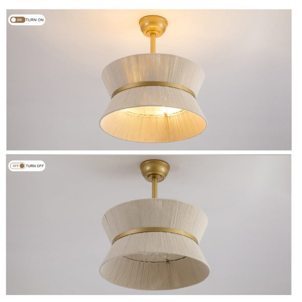 English Elm 19-Inch Cotton Shade Bladeless Ceiling Fan with App Control for Bedrooms W2991P521753
