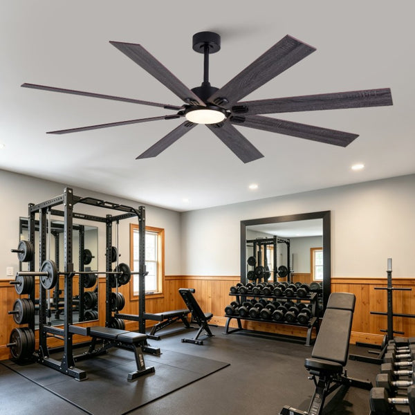 English Elm 70-Inch Ceiling Fan with Dimmable LED and Eight Wood Composite Blades for Large Rooms W2991P531356
