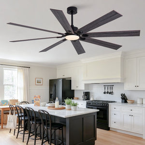 English Elm 70-Inch Ceiling Fan with Dimmable LED and Eight Wood Composite Blades for Large Rooms W2991P531356