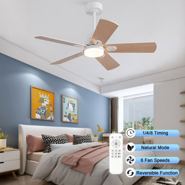 English Elm 42-Inch Propeller Plywood Blade Ceiling Fan with LED Light Kit and 6 Speed Memory W2991P531373