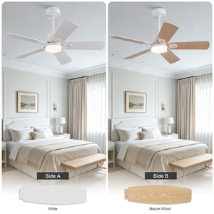 English Elm 42-Inch Propeller Plywood Blade Ceiling Fan with LED Light Kit and 6 Speed Memory W2991P531373