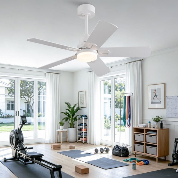 English Elm 42-Inch Propeller Plywood Blade Ceiling Fan with LED Light Kit and 6 Speed Memory W2991P531373