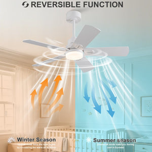 English Elm 42-Inch Propeller Plywood Blade Ceiling Fan with LED Light Kit and 6 Speed Memory W2991P531373