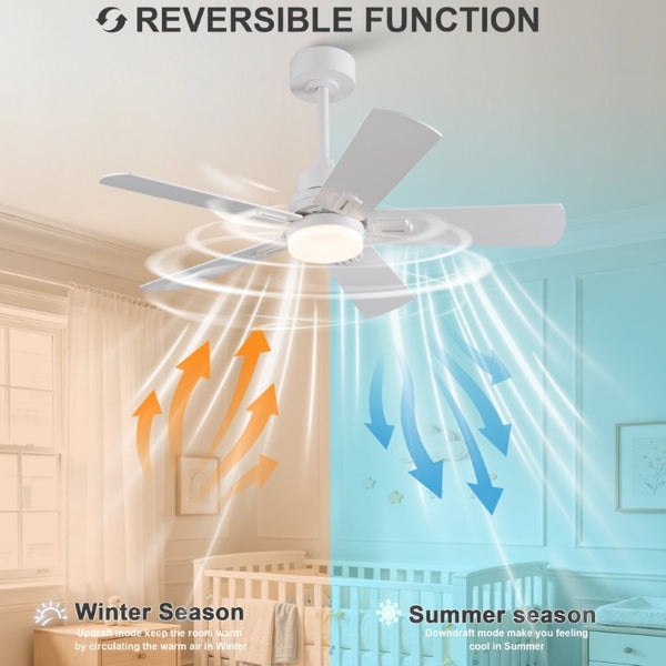 English Elm 42-Inch Propeller Plywood Blade Ceiling Fan with LED Light Kit and 6 Speed Memory W2991P531373
