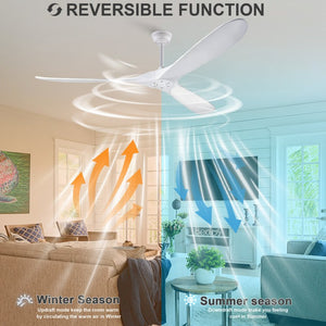 English Elm 70-Inch Sculptural Paulownia Blade Ceiling Fan with DC Motor and Remote for Large Rooms W2991P532703