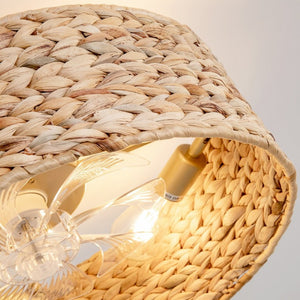 English Elm 19-Inch Hand-Woven Rattan Ceiling Fan with Bluetooth Control for Bohemian Bedrooms W2991P532750