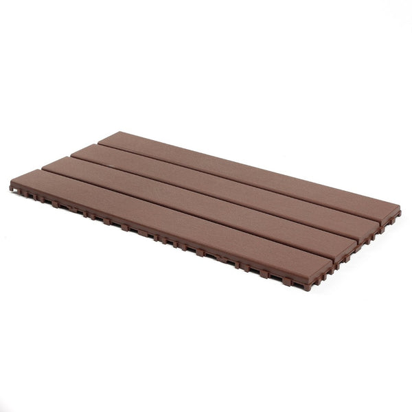 English Elm 22 Piece Interlocking Polypropylene Deck Tiles Snap Together Patio Poolside Balcony W3022P518793