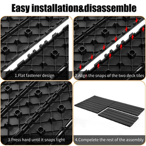 English Elm 22 Piece Interlocking Polypropylene Deck Tiles Dark Gray Patio Balcony Poolside DIY W3022P518797