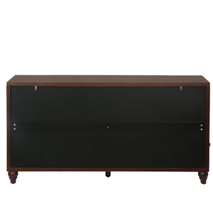 English Elm 59.8" Mosaic Honeycomb Ash Wood Sideboard Artisan Storage Cabinet for Dining Rooms W3040P480534