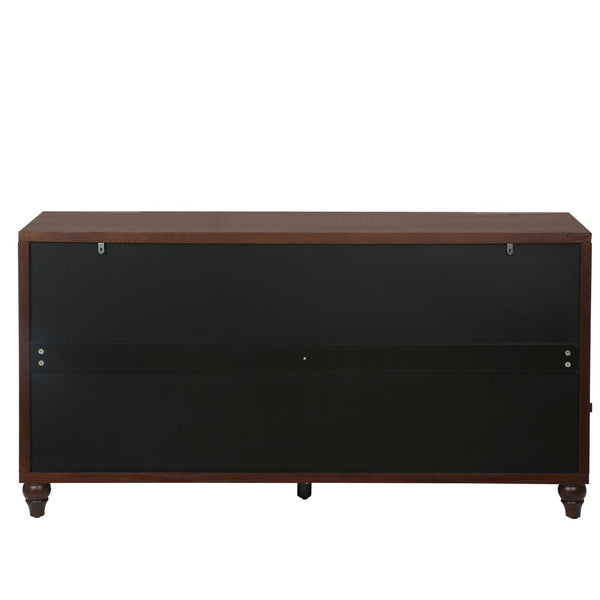 English Elm 59.8" Mosaic Honeycomb Ash Wood Sideboard Artisan Storage Cabinet for Dining Rooms W3040P480534