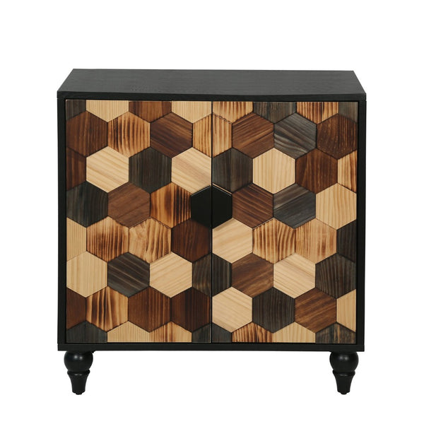 English Elm 30.31 Honeycomb Parquet Sideboard Ash Wood Grain Top Tapered Pine Legs Modern Farmhouse W3040P480535