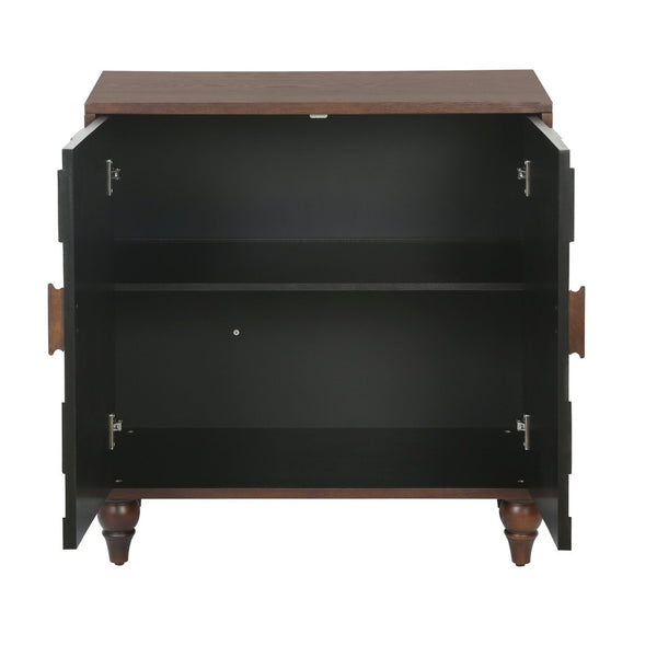 English Elm 30.31 Honeycomb Parquet Sideboard Handcrafted Ash Wood Accent Cabinet for Dining Room W3040P480540