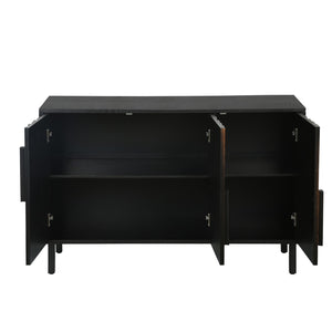 English Elm 47.24 Inch Ash Wood Grain Sideboard with Iron Legs Modern Buffet for Dining Room W3040P501320