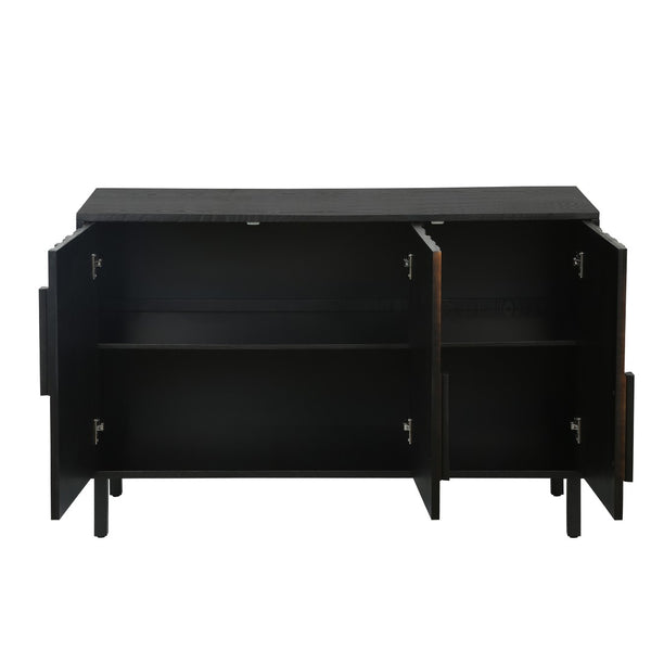 English Elm 47.24 Inch Ash Wood Grain Sideboard with Iron Legs Modern Buffet for Dining Room W3040P501320