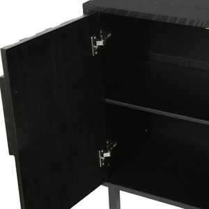 English Elm 47.24 Inch Ash Wood Grain Sideboard with Iron Legs Modern Buffet for Dining Room W3040P501320