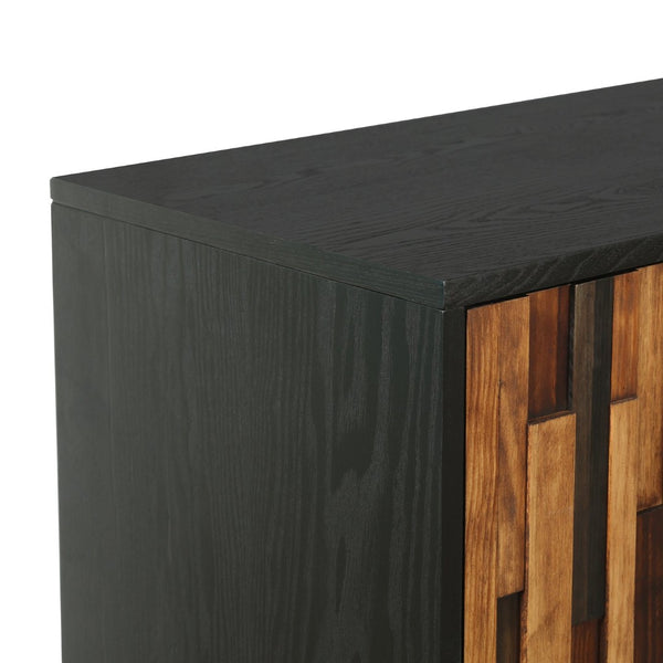 English Elm 47.24 Inch Ash Wood Grain Sideboard with Iron Legs Modern Buffet for Dining Room W3040P501320
