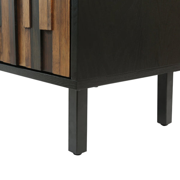 English Elm 47.24 Inch Ash Wood Grain Sideboard with Iron Legs Modern Buffet for Dining Room W3040P501320