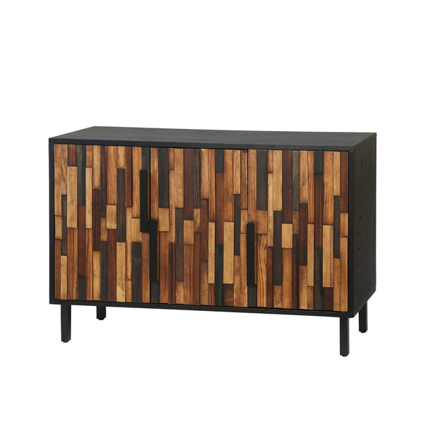 English Elm 47.24 Inch Ash Wood Grain Sideboard with Iron Legs Modern Buffet for Dining Room W3040P501320