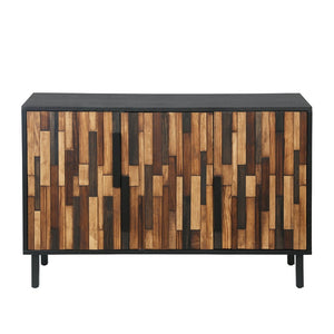 English Elm 47.24 Inch Ash Wood Grain Sideboard with Iron Legs Modern Buffet for Dining Room W3040P501320
