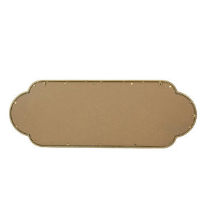 English Elm Scalloped Oval Cast Iron Mirror Antique Gold Beaded Frame Ornate Vintage Wall Accent W3040P510036