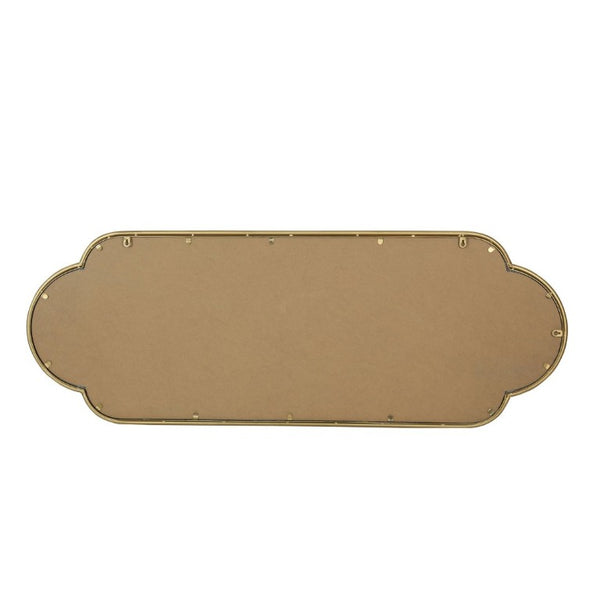 English Elm Scalloped Oval Cast Iron Mirror Antique Gold Beaded Frame Ornate Vintage Wall Accent W3040P510036