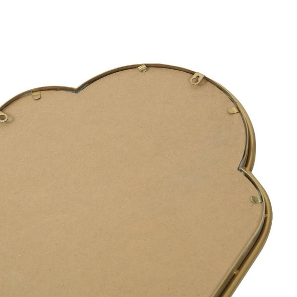 English Elm Scalloped Oval Cast Iron Mirror Antique Gold Beaded Frame Ornate Vintage Wall Accent W3040P510036