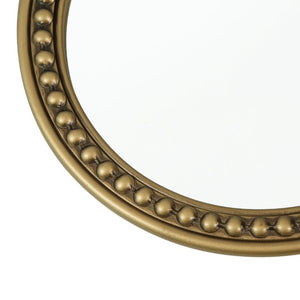 English Elm Quatrefoil Beaded Metal Wall Mirror Antique Gold Ornate Frame for Glam Entryway Decor W3040P510209