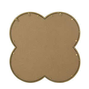 English Elm Quatrefoil Beaded Metal Wall Mirror Antique Gold Ornate Frame for Glam Entryway Decor W3040P510209