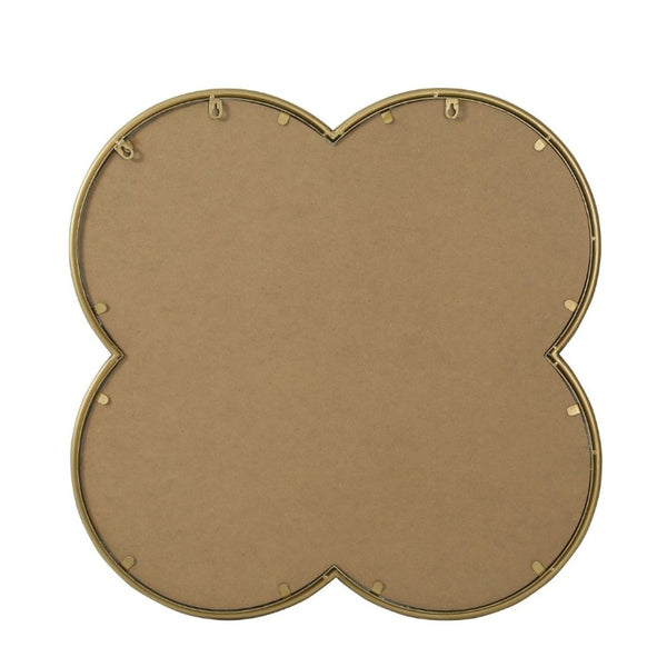 English Elm Quatrefoil Beaded Metal Wall Mirror Antique Gold Ornate Frame for Glam Entryway Decor W3040P510209