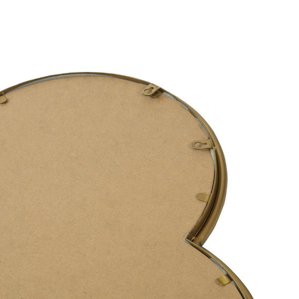 English Elm Quatrefoil Beaded Metal Wall Mirror Antique Gold Ornate Frame for Glam Entryway Decor W3040P510209