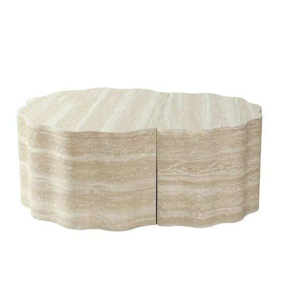 English Elm Round Nesting Coffee Table Set of 2 Warm Beige MDF Wood Modern Living Room Accent W3040P510477